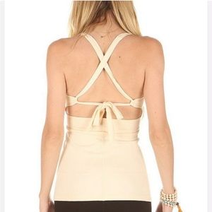 Mika Yoga Wear Linda Yoga Tank Top Cream Size Medium